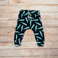 Cool crocodiles harem joggers, handmade using navy crocodiles cotton jersey.