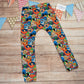 Amazing superhero joggers, like wearing a comic book. Handmade using superhero cotton jersey. Shown from the rear.