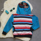 Mountain Pass Hoodie or Sherpa Lined Hoodie - Sky Blue & Colour Striped