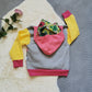 Mountain Pass Hoodie or Sherpa Lined Hoodie - Grey, Yellow & Pink with Flower Power & Mint Heart