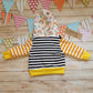 Reversible Popper Hoodie - Colourful Rainbows & Striped/Yellow